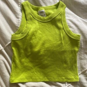 NWOT Lime green cut away tank top